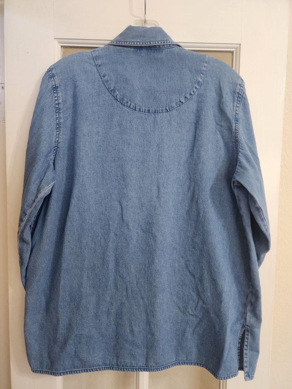 Vintage Victoria Jones Halloween Denim Shirt M Witch Black Cat Embroidered - Picture 4 of 12